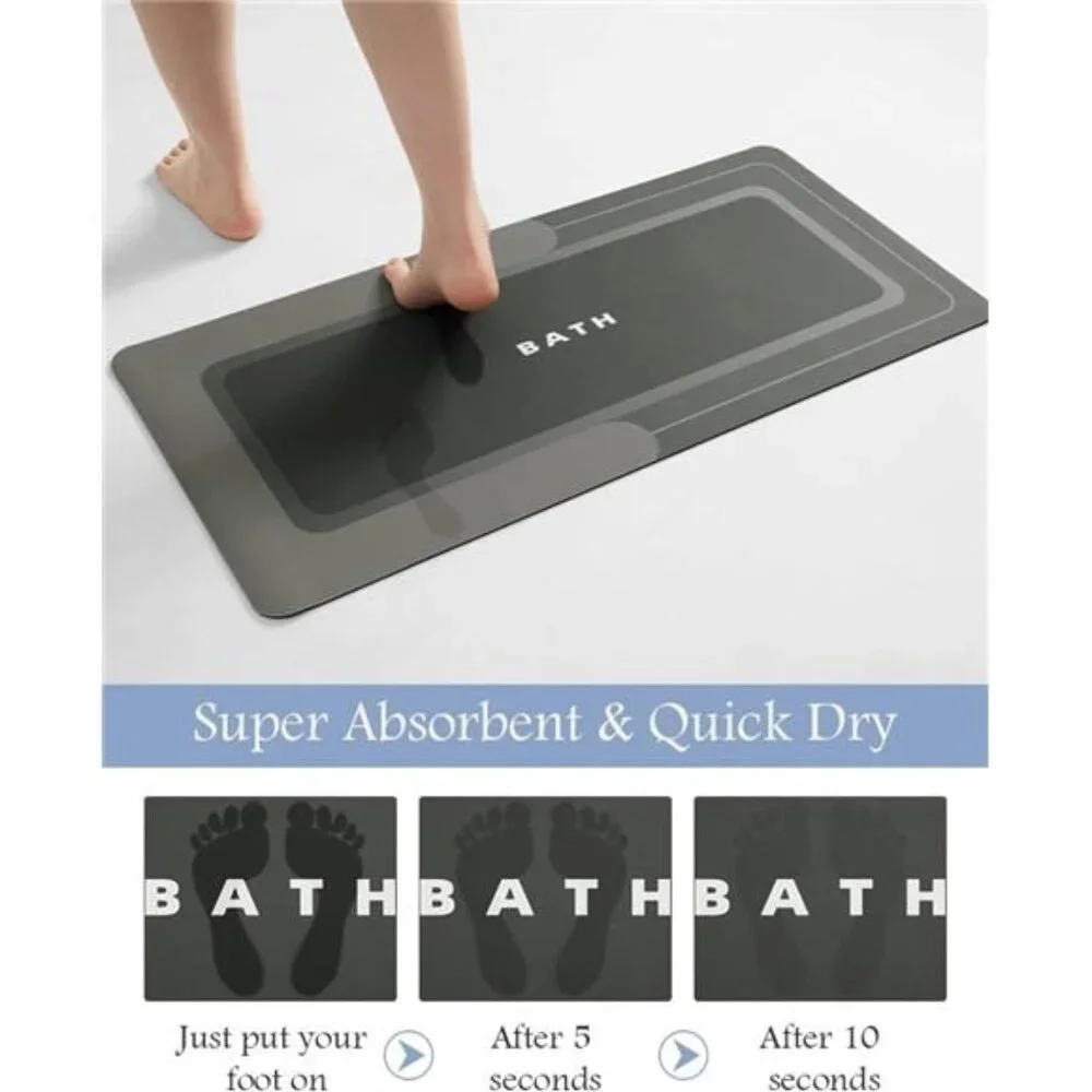 New -Bath Mat-Bath Mat Rug Non Slip Super Absorbent Stain Resistant Quick